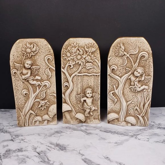 Last Supper Angels Two Sided Candle Holders Vintage - Picture 4 of 10